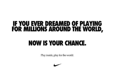 Play inside, play for the world.